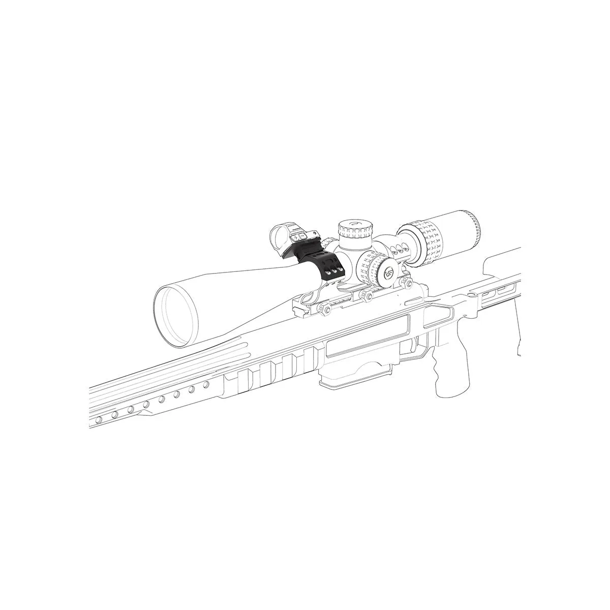 VO Mounting Kit for Red Dot Sight on 30mm X-ACCU Rings (6 screws)  - Black