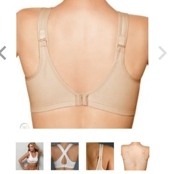 Wacoal White Soft Cup Sports Bra No Wire Adjustable Back Straps 852170 New