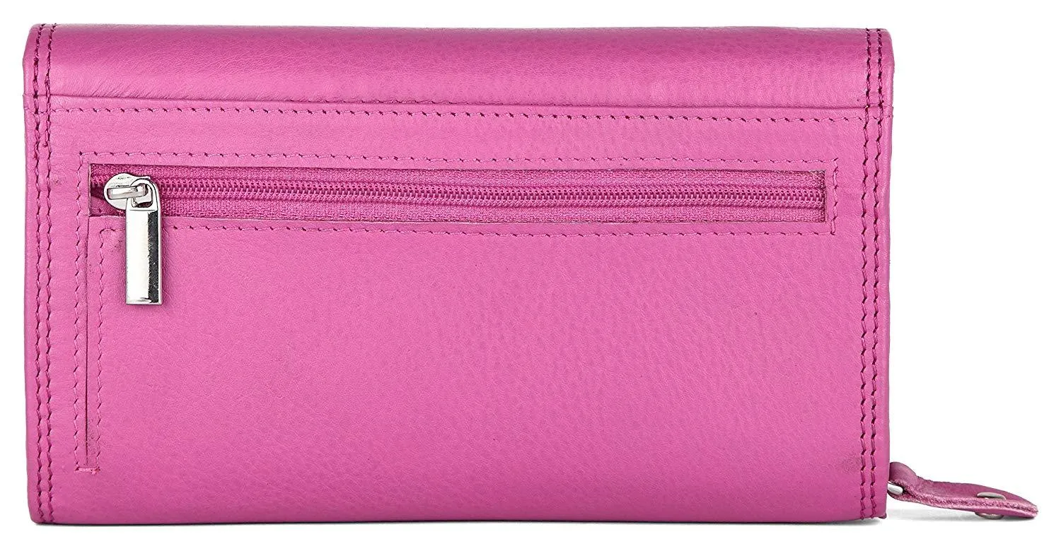 WildHorn®Women's Leather Wallet and Pen Combo Set