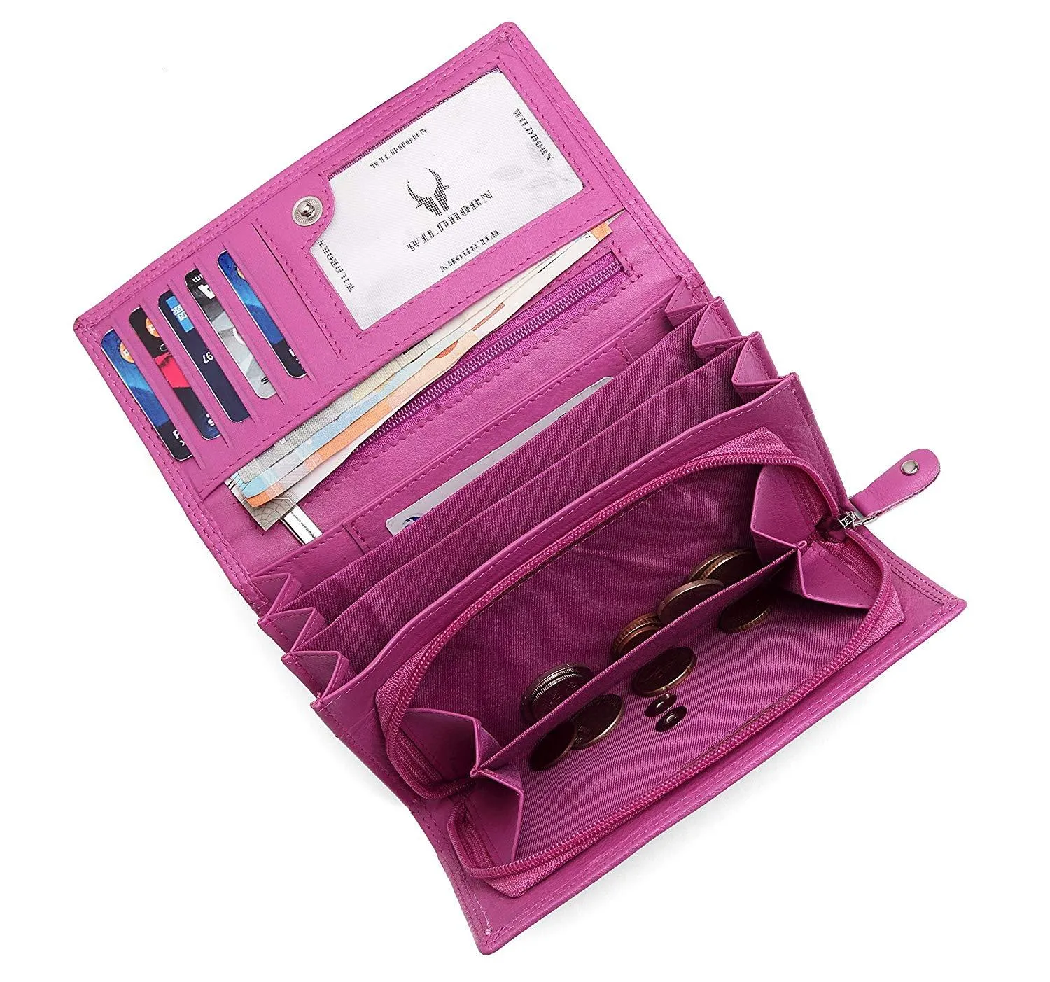 WildHorn®Women's Leather Wallet and Pen Combo Set