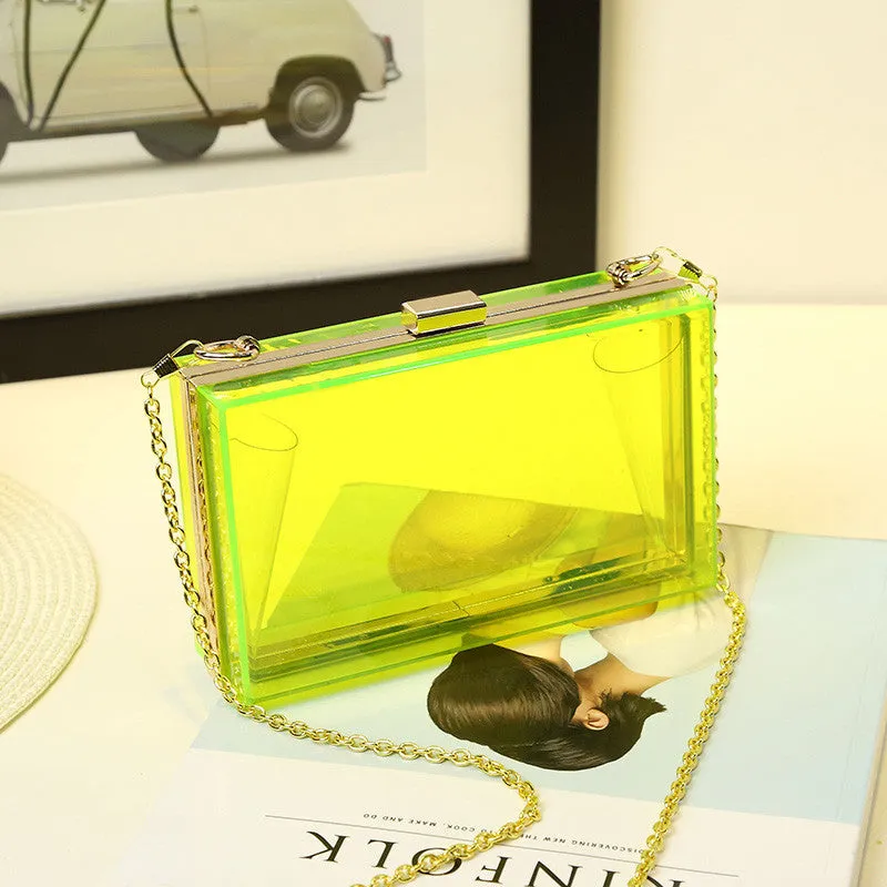 Women Evening Bags Acrylic Transparent Day Clutch Female Handbags Purse Luxury Brand Ladies Messenger Shoulder Crossbody Box Bag