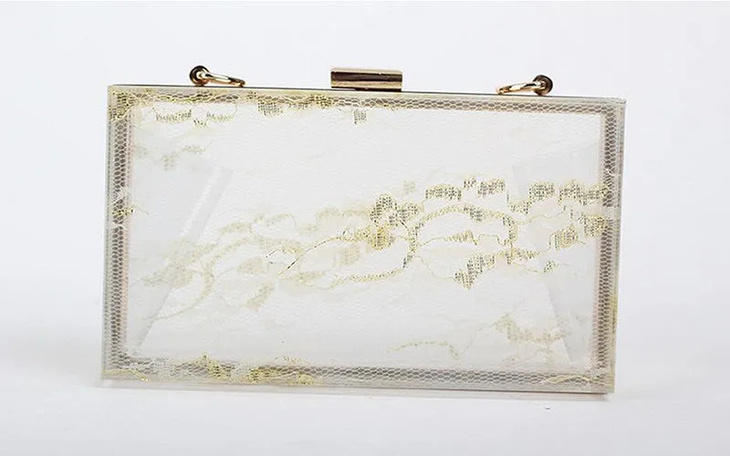 Women Evening Bags Acrylic Transparent Day Clutch Female Handbags Purse Luxury Brand Ladies Messenger Shoulder Crossbody Box Bag