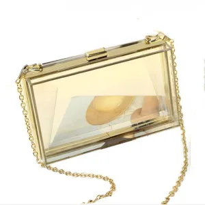 Women Evening Bags Acrylic Transparent Day Clutch Female Handbags Purse Luxury Brand Ladies Messenger Shoulder Crossbody Box Bag