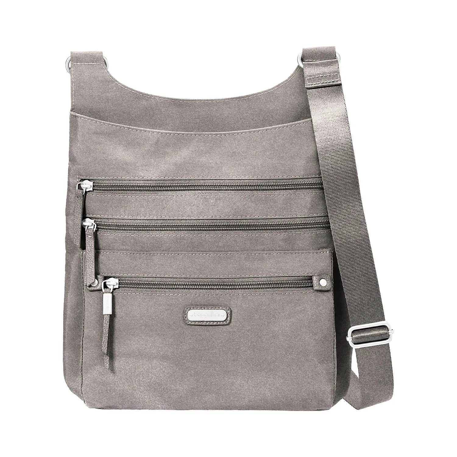 Women's Baggallini Around Town Bagg with RFID Phone Wristlet Sterling Shimmer Nylon