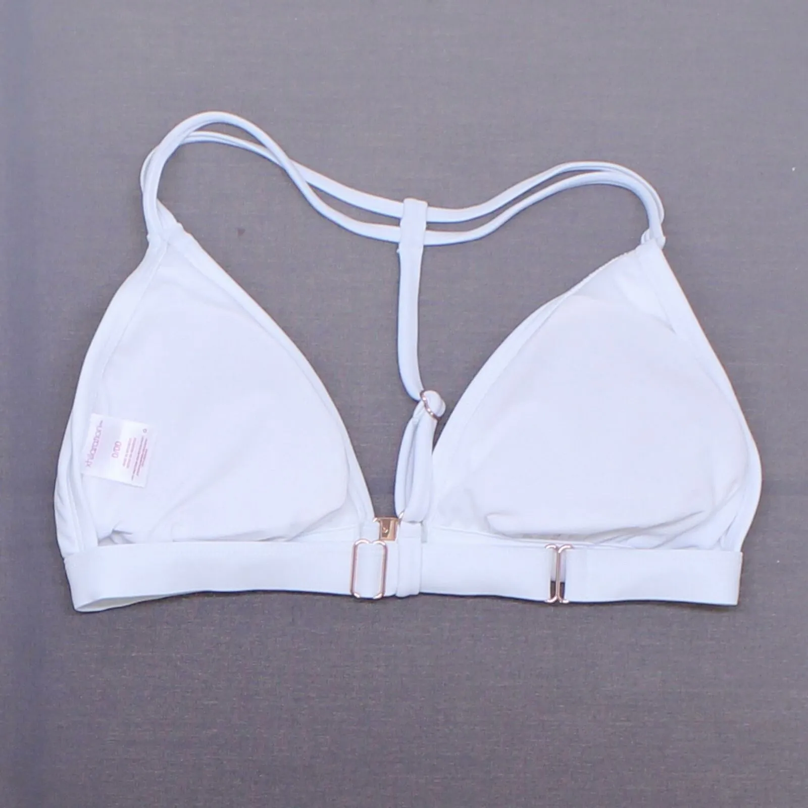 Xhilaration Women's Clasp Front Triangle Bikini Top White D/DD