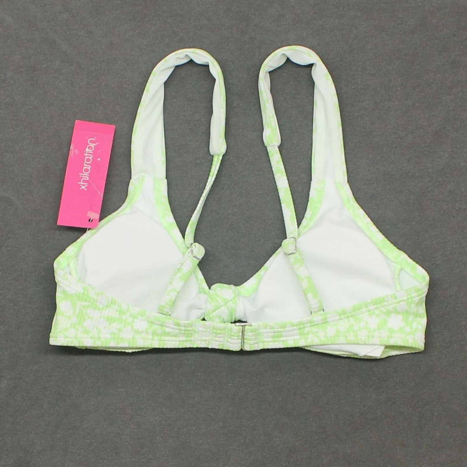 Xhilaration Women's Floral Ribbed Knot-Front Bralette Bikini Top