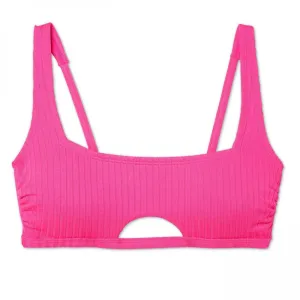 Xhilaration Women's Ribbed Front Cut Out Bralette Bikini Top