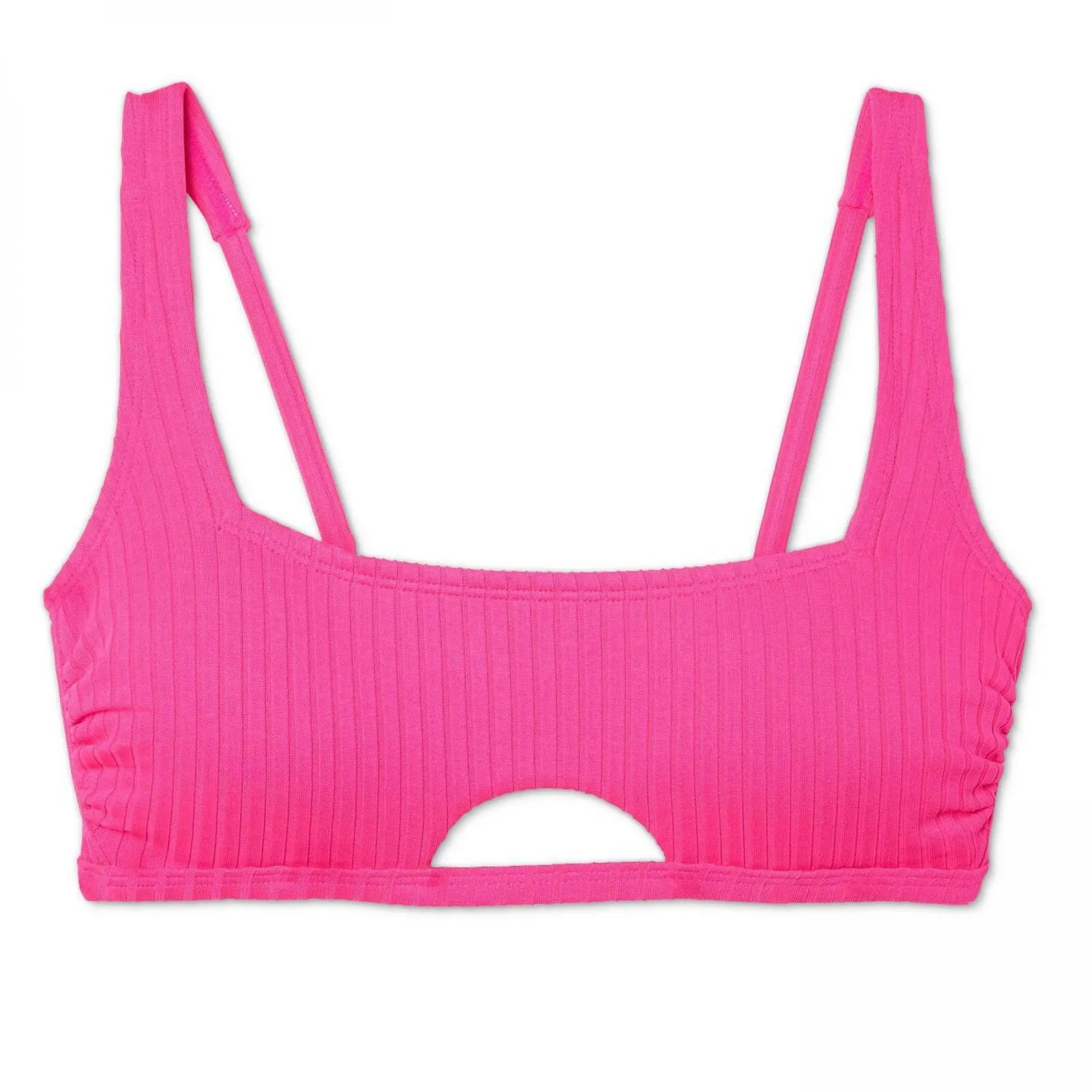 Xhilaration Women's Ribbed Front Cut Out Bralette Bikini Top