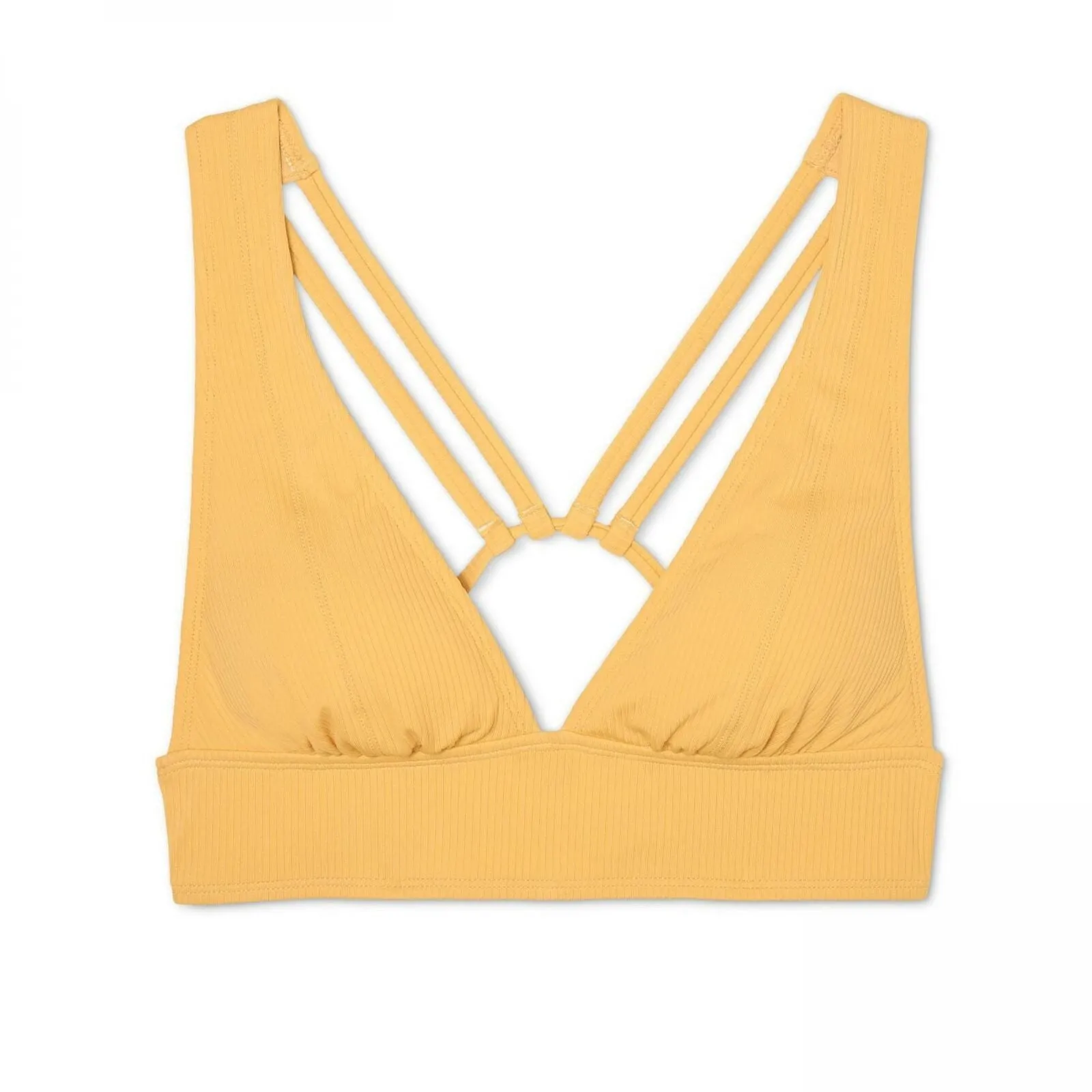 Xhilaration Women's Ribbed Texture High Triangle Bikini Top