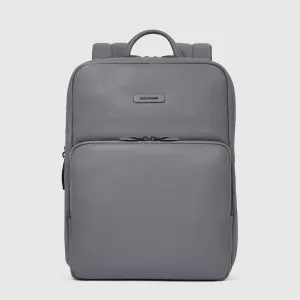 Zaino Sottile Piquadro in Pelle Porta PC 14'' Espandibile Modus Grigio